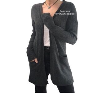 J.Crew Oversized Slouchy Cardigan Sz XXS Grey Wool Alpaca Pockets Knit Sweater